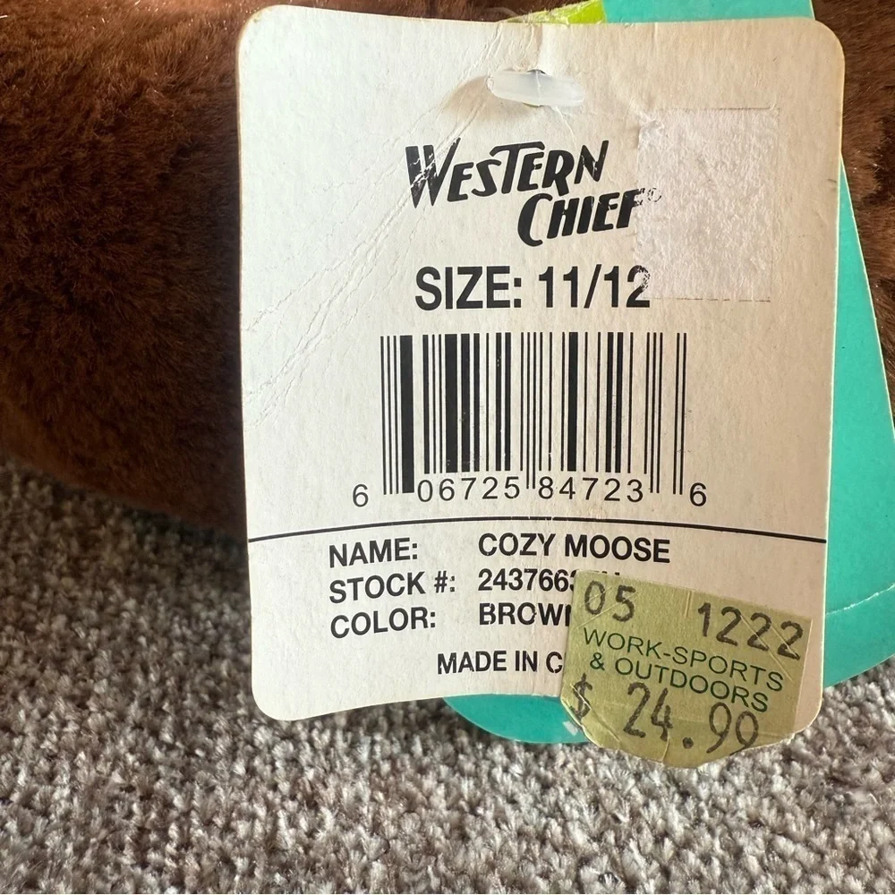 NWT Western Chief Cozy Moose toddler size 11/12 plush lightweight slippers